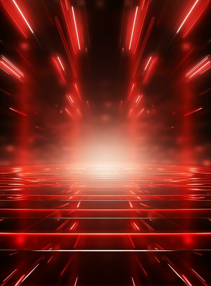 Ai Generative Backdrop Red Spotlights For Flyers, Banner and Backgrounds realistic image ultra hd high design photo