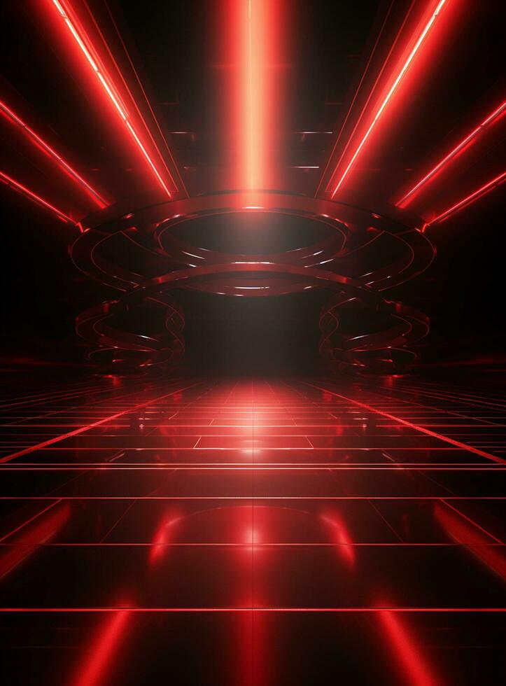 Ai Generative Backdrop Red Spotlights For Flyers, Banner and Backgrounds realistic image ultra hd high design photo