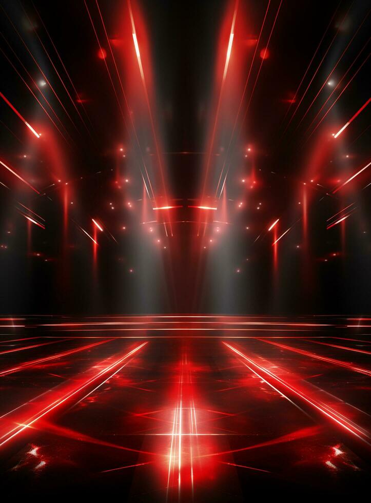 Ai Generative Backdrop Red Spotlights For Flyers, Banner and Backgrounds realistic image ultra hd high design photo