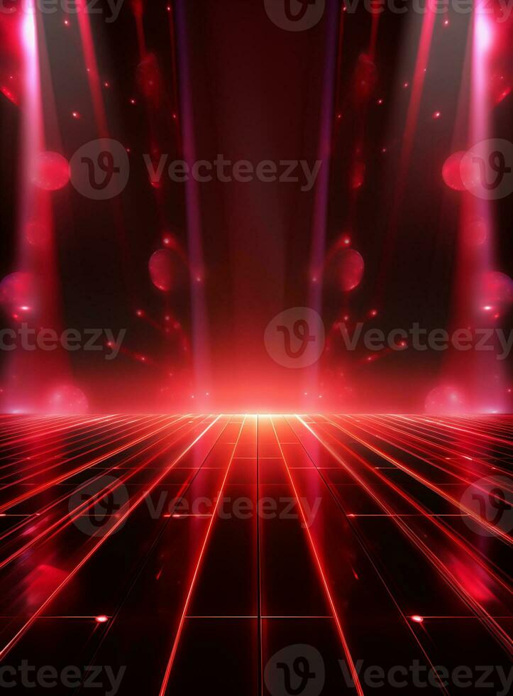 Ai Generative Backdrop Red Spotlights For Flyers, Banner and Backgrounds realistic image ultra hd high design photo