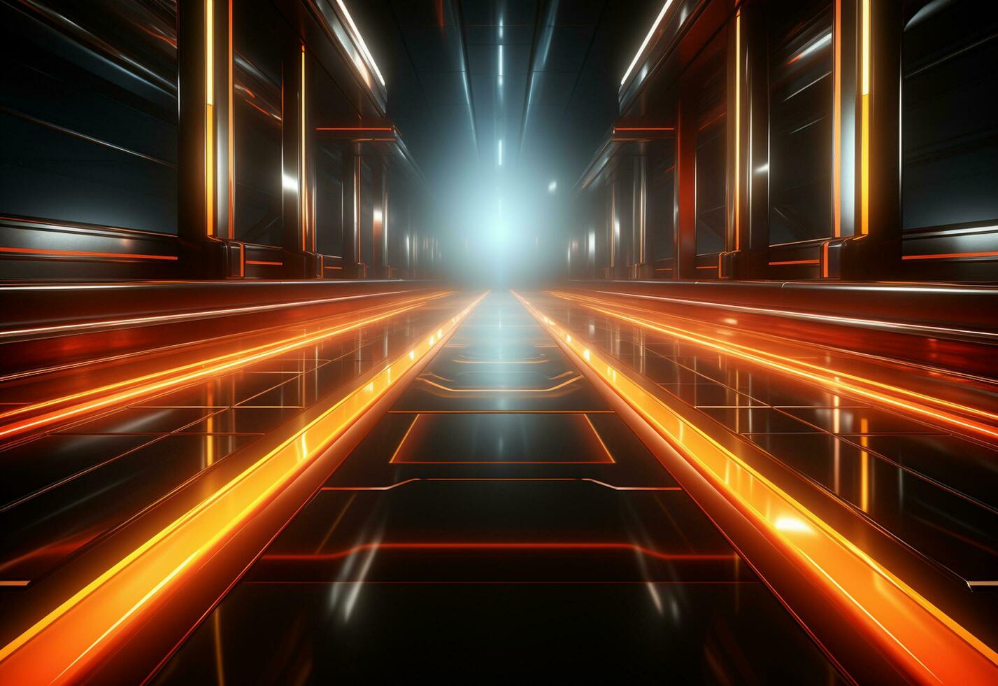 Ai Generative Yellow and red Neon illuminated futuristic backdrop realistic image- ultra hd- high design photo