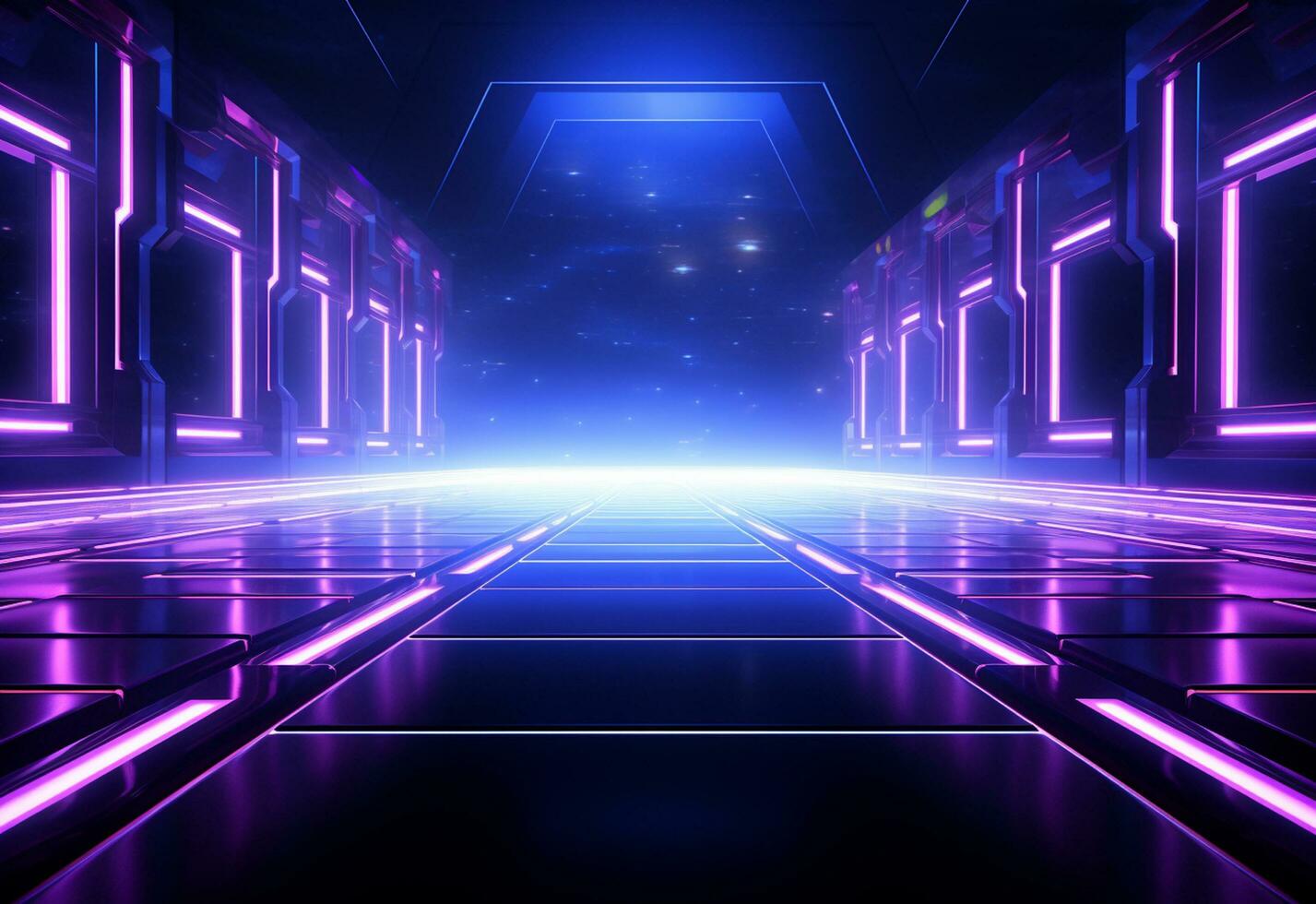 Ai Generated Neon illuminated futuristic backdrop realistic image, ultra hd, high design very detailed photo