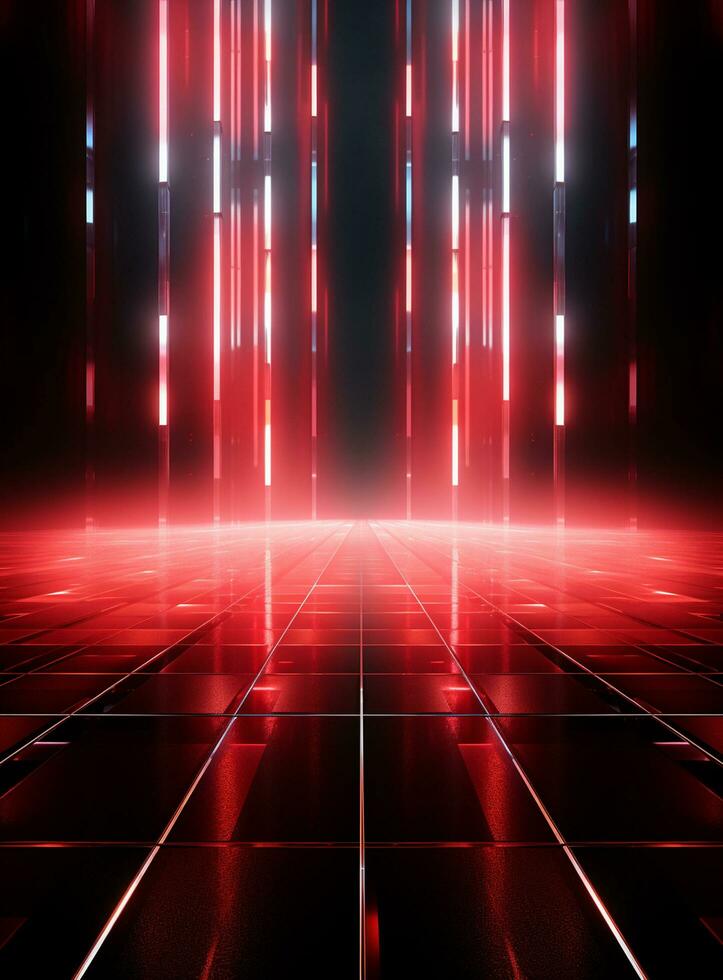 Ai Generative Backdrop Red Spotlights For Flyers, Banner and Backgrounds realistic image ultra hd high design photo