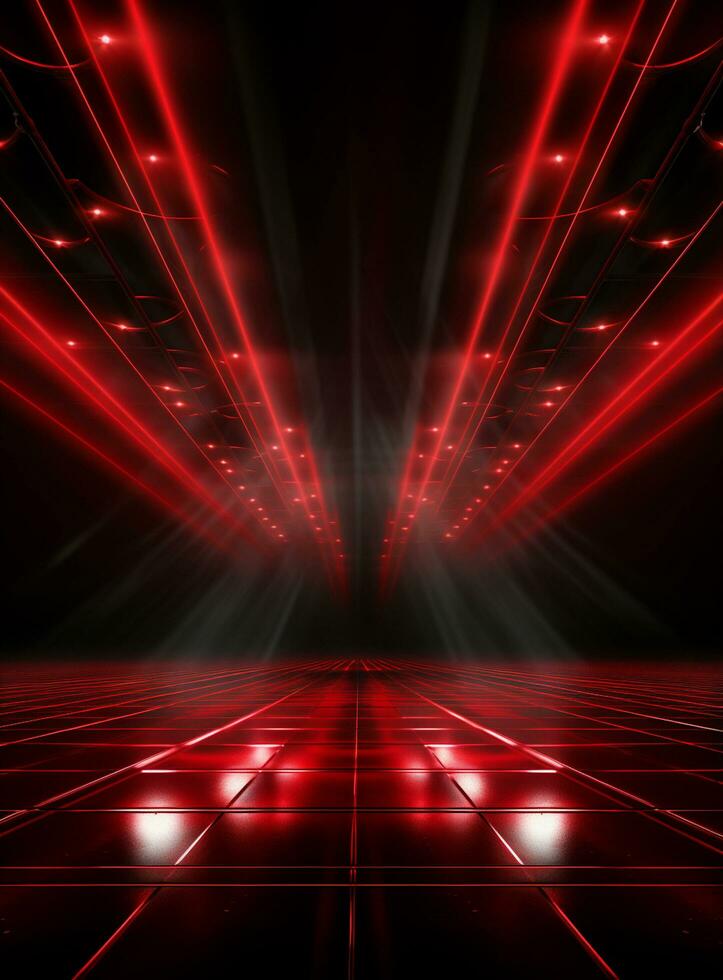 Ai Generative Backdrop Red Spotlights For Flyers, Banner and Backgrounds realistic image ultra hd high design photo