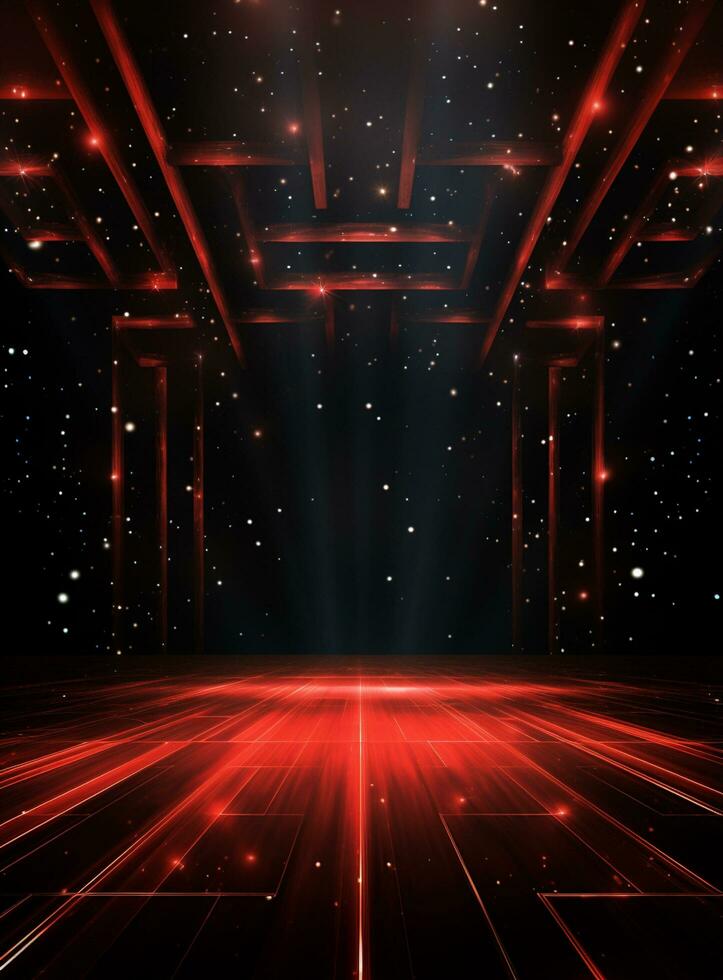 Ai Generative Backdrop Red Spotlights For Flyers, Banner and Backgrounds realistic image ultra hd high design photo