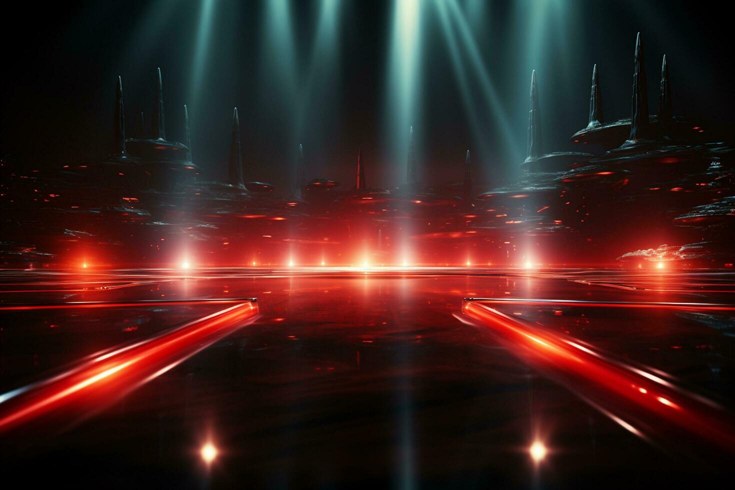 ai generativo fondo con iluminación de rojo focos para volantes realista imagen ultra hd alto diseño foto