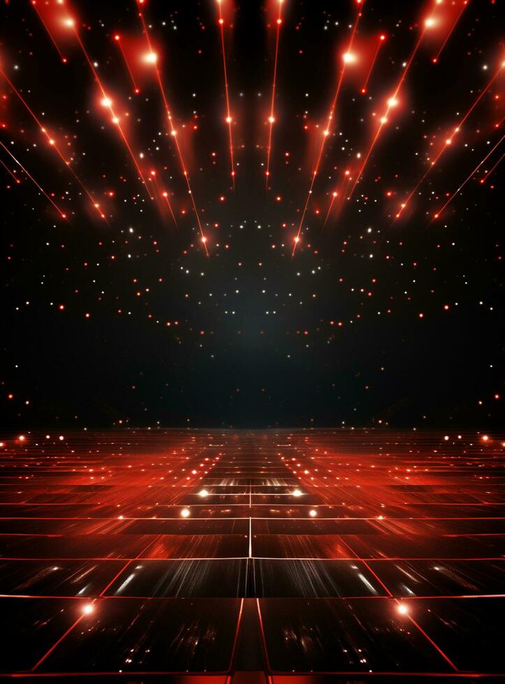 Ai Generative Backdrop Red Spotlights For Flyers, Banner and Backgrounds realistic image ultra hd high design photo