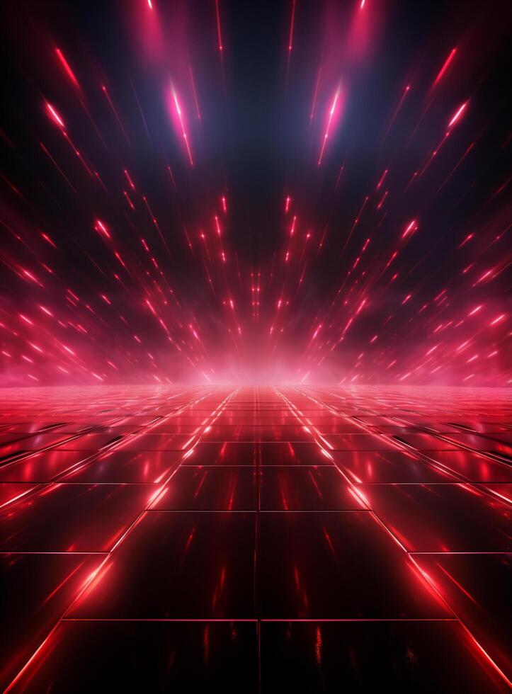 Ai Generative Backdrop Red Spotlights For Flyers, Banner and Backgrounds realistic image ultra hd high design photo