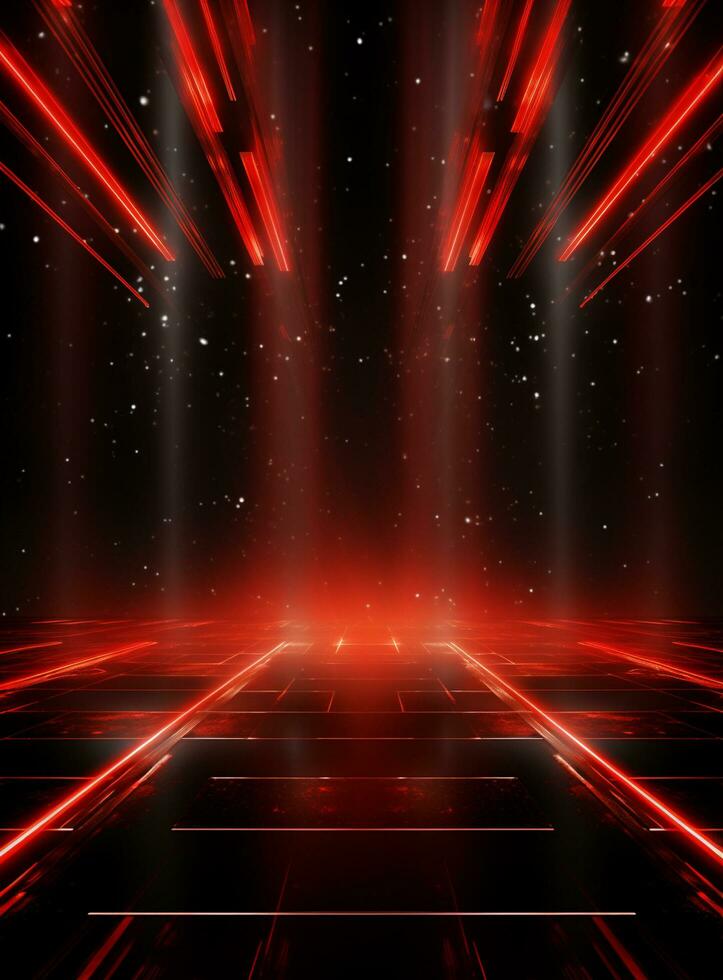 Ai Generative Backdrop Red Spotlights For Flyers, Banner and Backgrounds realistic image ultra hd high design photo