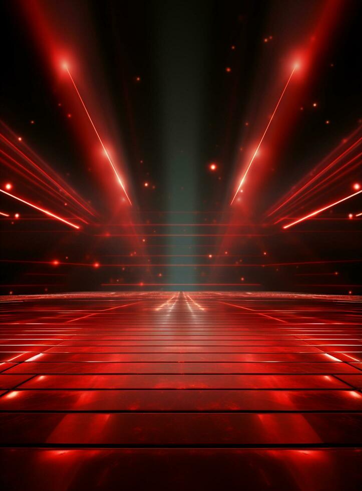 Ai Generative Backdrop Red Spotlights For Flyers, Banner and Backgrounds realistic image ultra hd high design photo