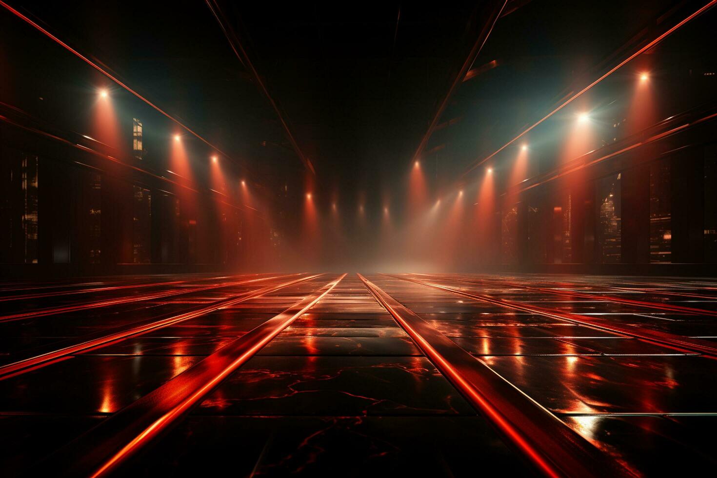 Ai Generaitve Backdrop With Illumination Of Red Spotlights For Flyers realistic image ultra hd high design photo