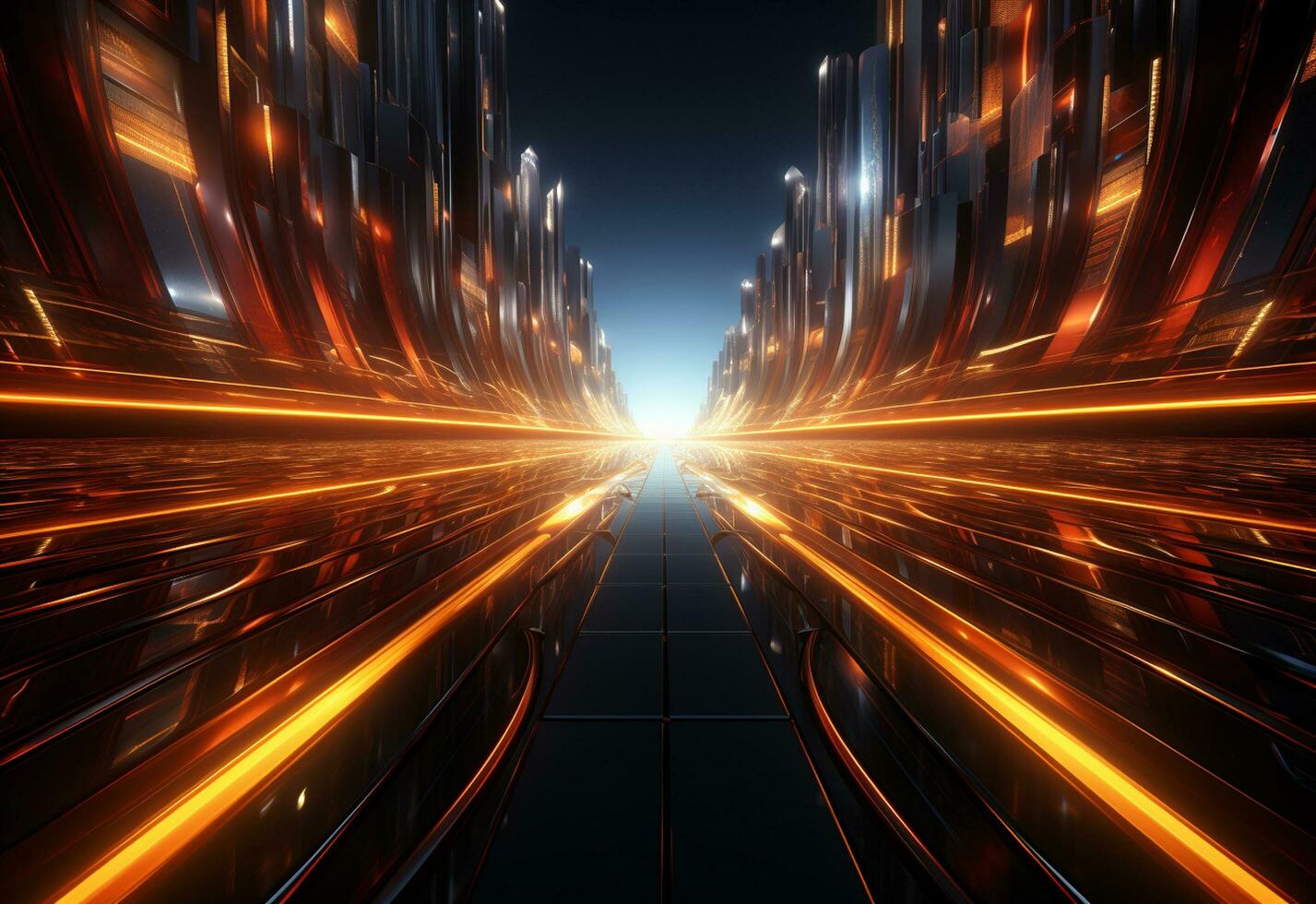 Ai Generative Yellow and red Neon illuminated futuristic backdrop realistic image- ultra hd- high design photo