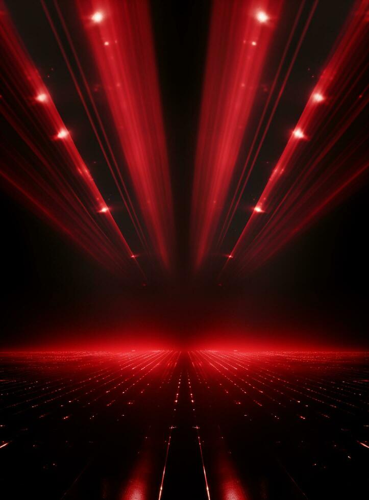 Ai Generative Backdrop Red Spotlights For Flyers, Banner and Backgrounds realistic image ultra hd high design photo