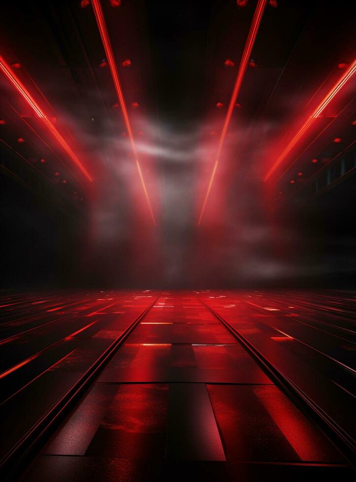 Ai Generative Backdrop Red Spotlights For Flyers, Banner and Backgrounds realistic image ultra hd high design photo