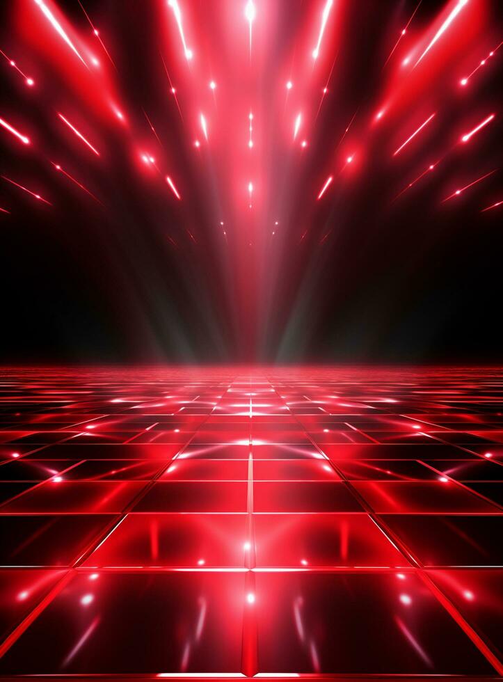 Ai Generative Backdrop Red Spotlights For Flyers, Banner and Backgrounds realistic image ultra hd high design photo