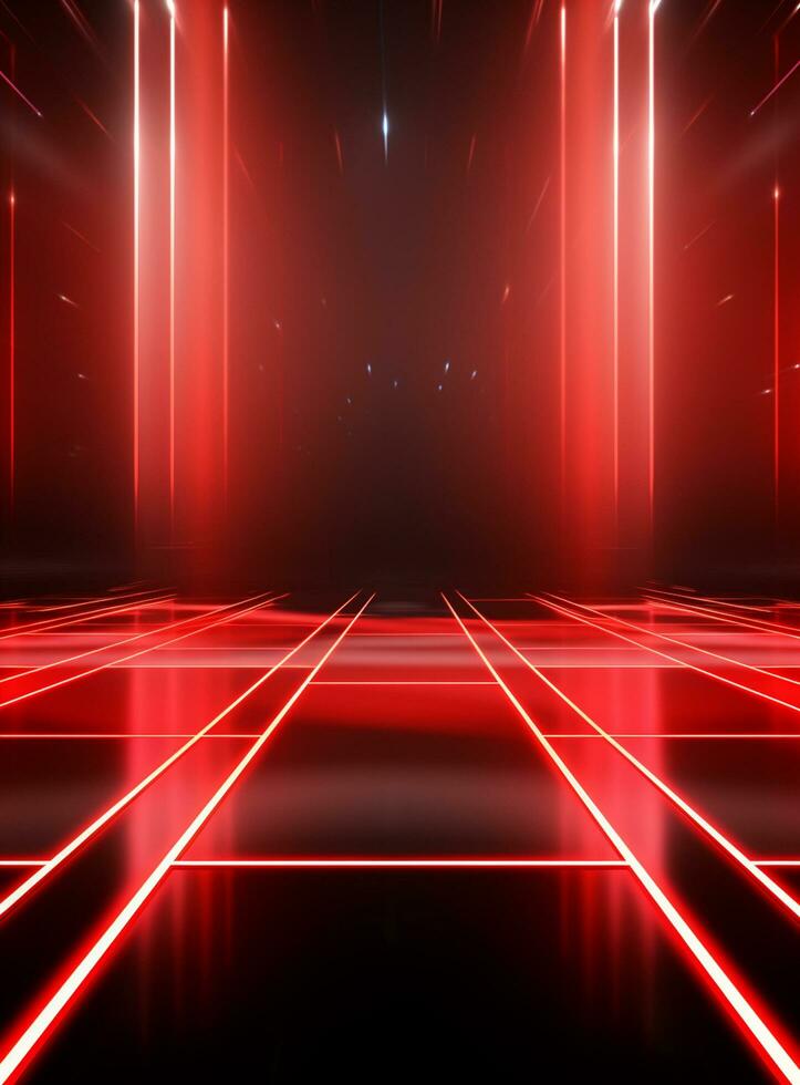 Ai Generative Backdrop Red Spotlights For Flyers, Banner and Backgrounds realistic image ultra hd high design photo