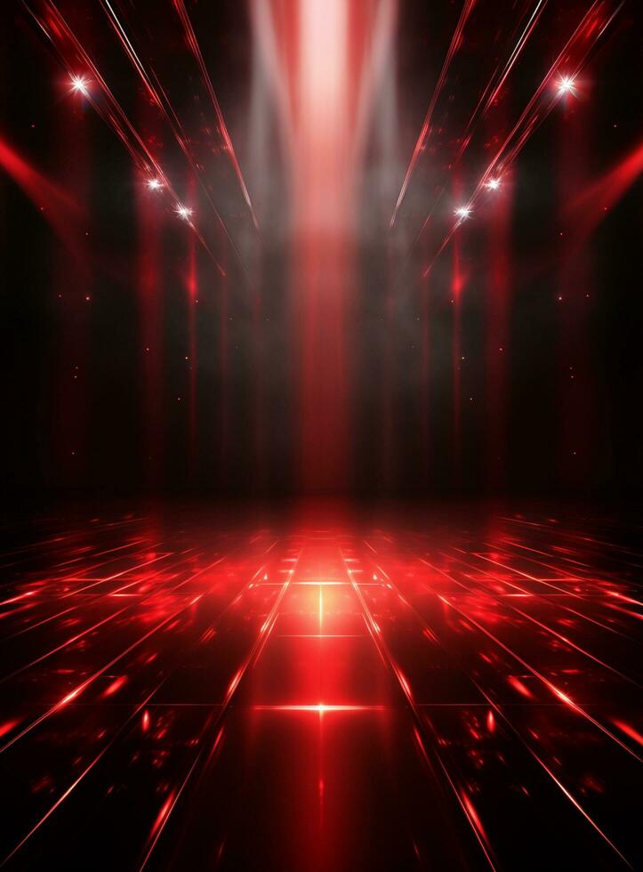 Ai Generative Backdrop Red Spotlights For Flyers, Banner and Backgrounds realistic image ultra hd high design photo