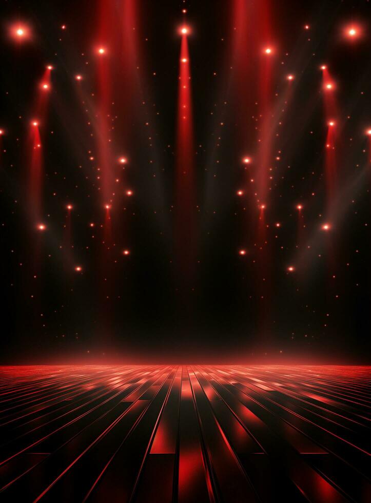 Ai Generative Backdrop Red Spotlights For Flyers, Banner and Backgrounds realistic image ultra hd high design photo