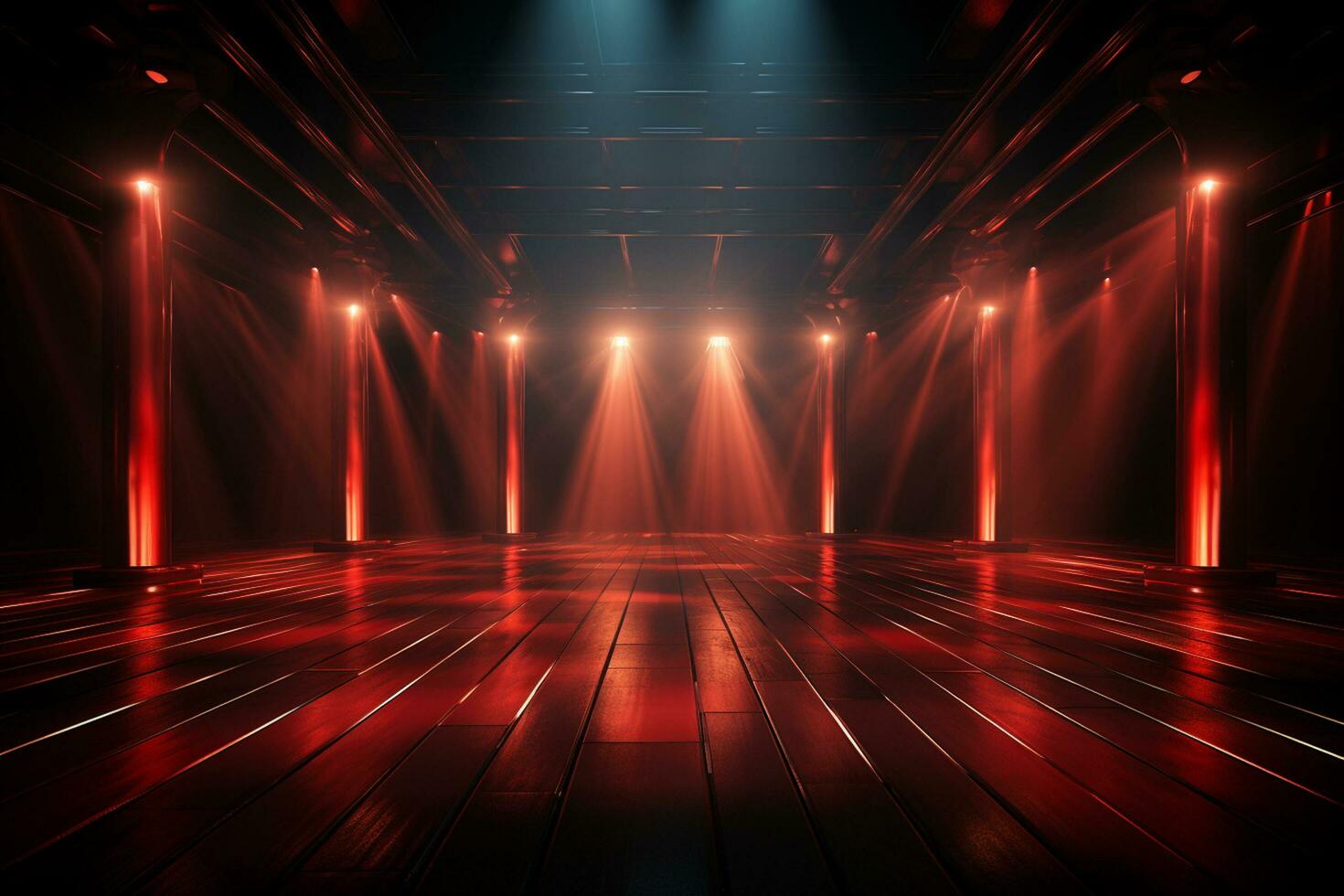 Ai Generaitve Backdrop With Illumination Of Red Spotlights For Flyers realistic image ultra hd high design photo