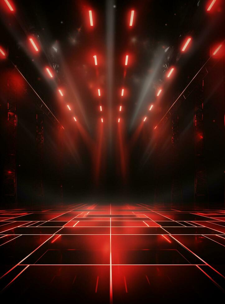 Ai Generative Backdrop Red Spotlights For Flyers, Banner and Backgrounds realistic image ultra hd high design photo