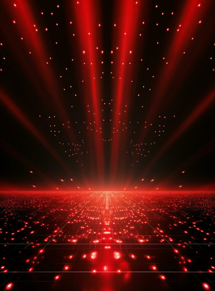 Ai Generative Backdrop Red Spotlights For Flyers, Banner and Backgrounds realistic image ultra hd high design photo