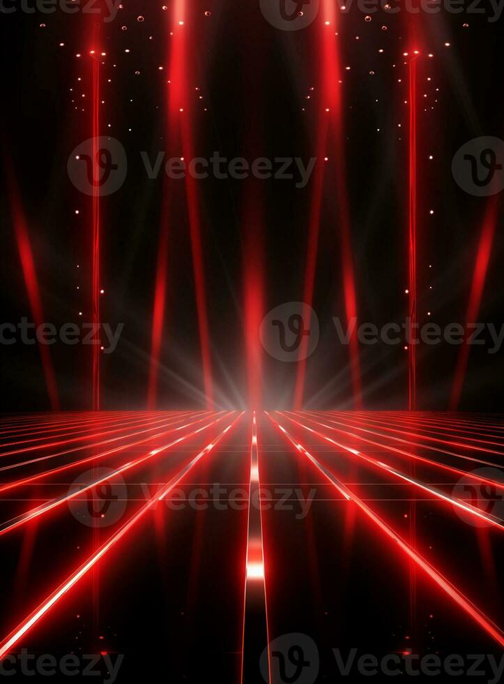 Ai Generative Backdrop Red Spotlights For Flyers, Banner and Backgrounds realistic image ultra hd high design photo