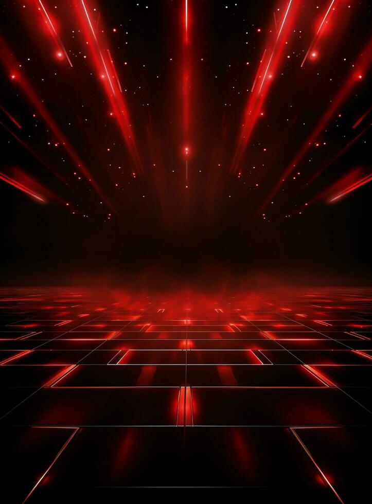 Ai Generative Backdrop Red Spotlights For Flyers, Banner and Backgrounds realistic image ultra hd high design photo