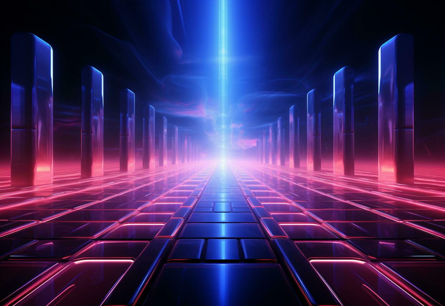 Ai Generated Neon illuminated futuristic backdrop realistic image, ultra hd, high design very detailed photo