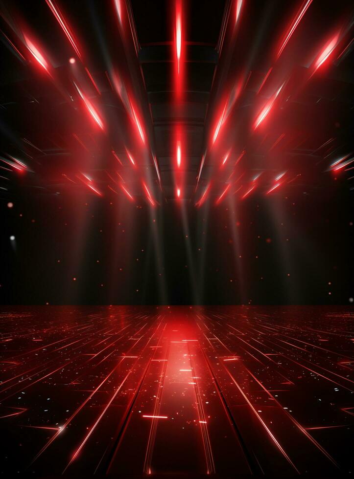 Ai Generative Backdrop Red Spotlights For Flyers, Banner and Backgrounds realistic image ultra hd high design photo