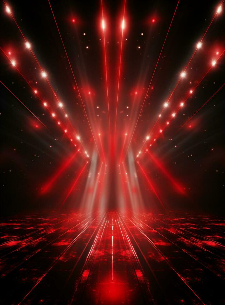 Ai Generative Backdrop Red Spotlights For Flyers, Banner and Backgrounds realistic image ultra hd high design photo