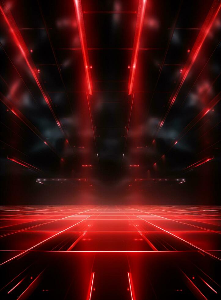 Ai Generative Backdrop Red Spotlights For Flyers, Banner and Backgrounds realistic image ultra hd high design photo