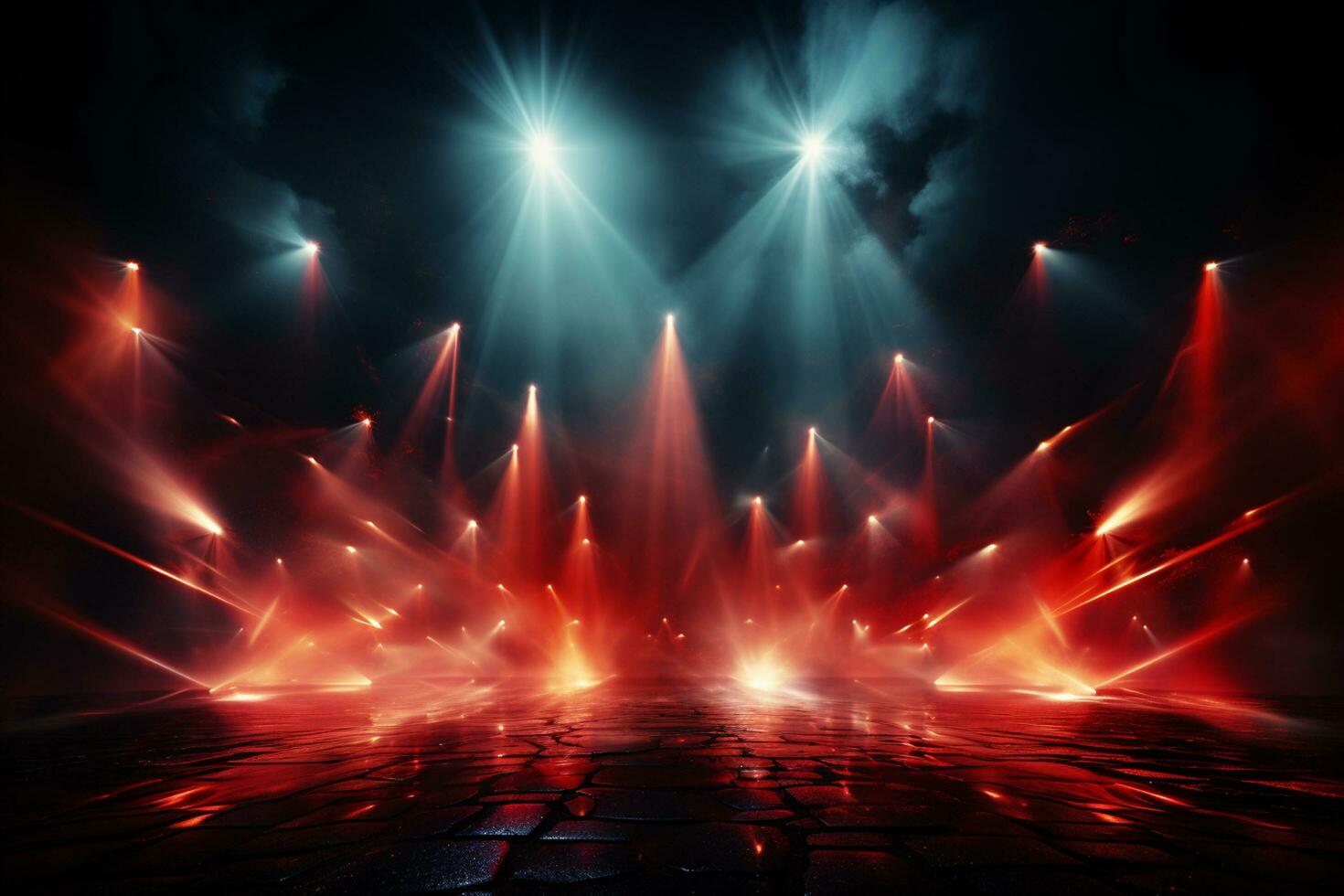 Ai Generaitve Backdrop With Illumination Of Red Spotlights For Flyers realistic image ultra hd high design photo
