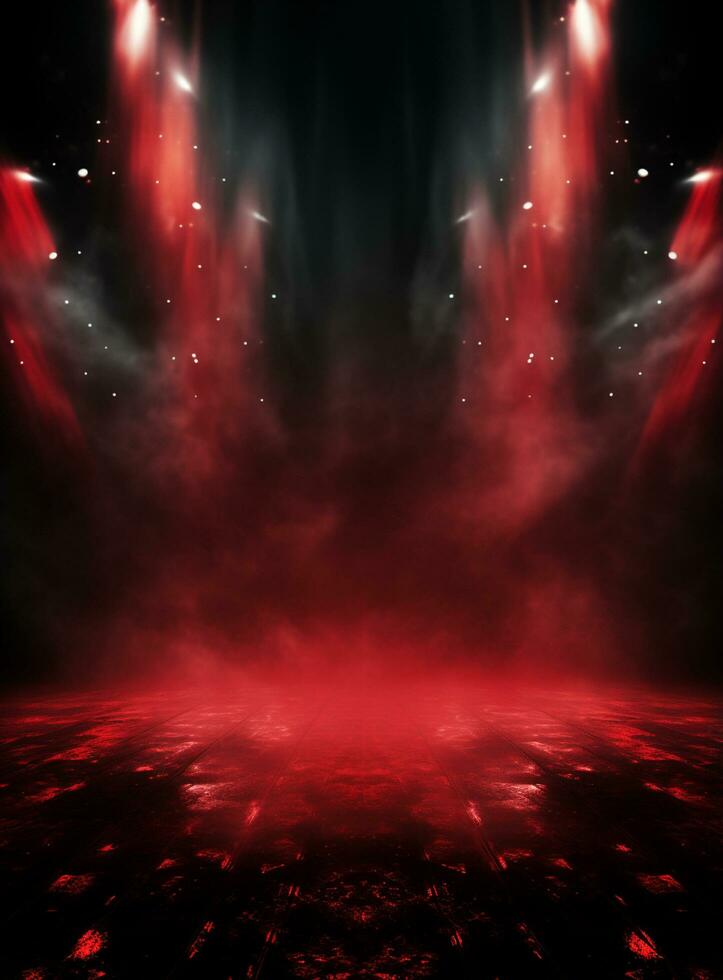 Ai Generative Backdrop Red Spotlights For Flyers, Banner and Backgrounds realistic image ultra hd high design photo