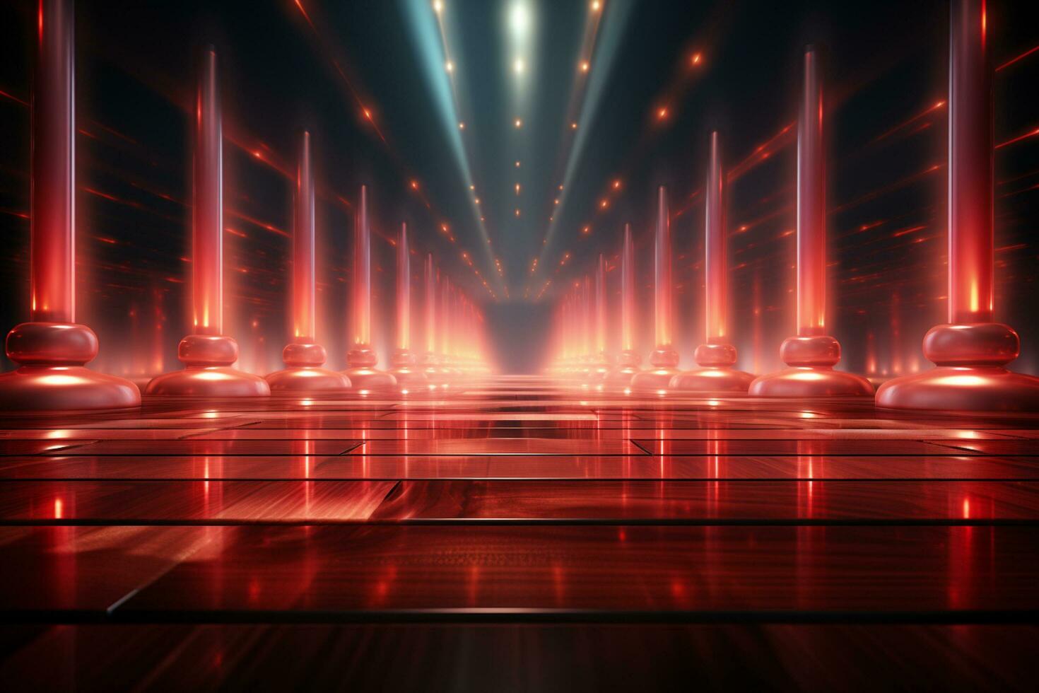 Ai Generaitve Backdrop With Illumination Of Red Spotlights For Flyers realistic image ultra hd high design photo