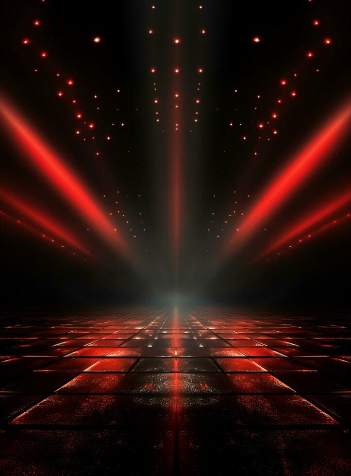 Ai Generative Backdrop Red Spotlights For Flyers, Banner and Backgrounds realistic image ultra hd high design photo