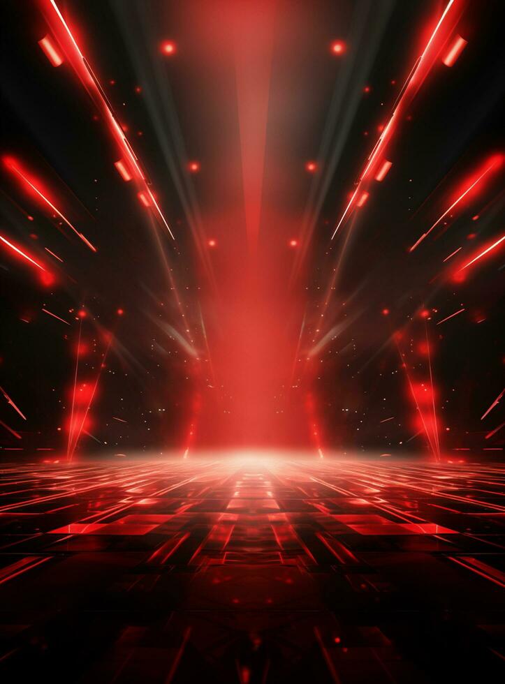 Ai Generative Backdrop Red Spotlights For Flyers, Banner and Backgrounds realistic image ultra hd high design photo