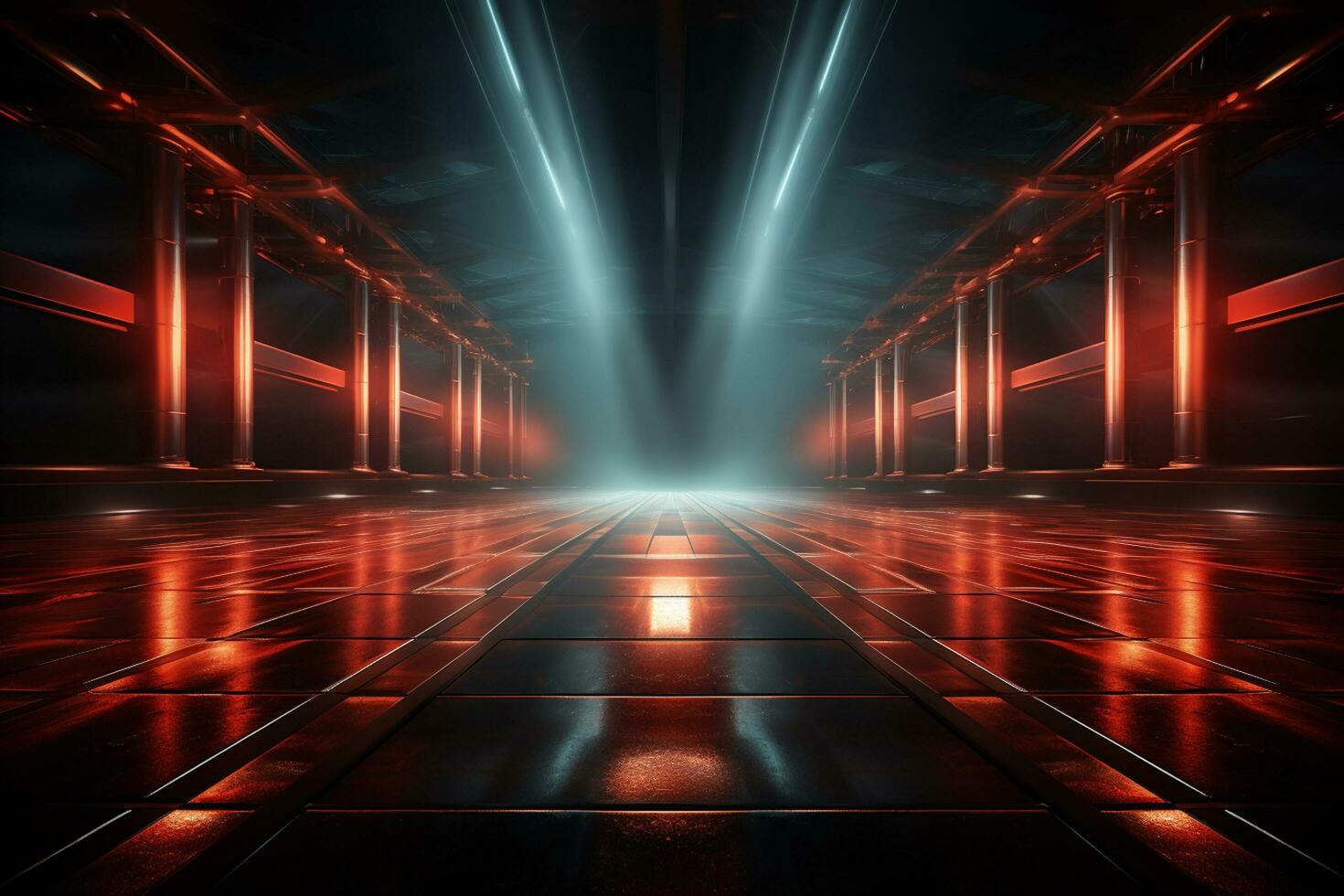 Ai Generaitve Backdrop With Illumination Of Red Spotlights For Flyers realistic image ultra hd high design photo
