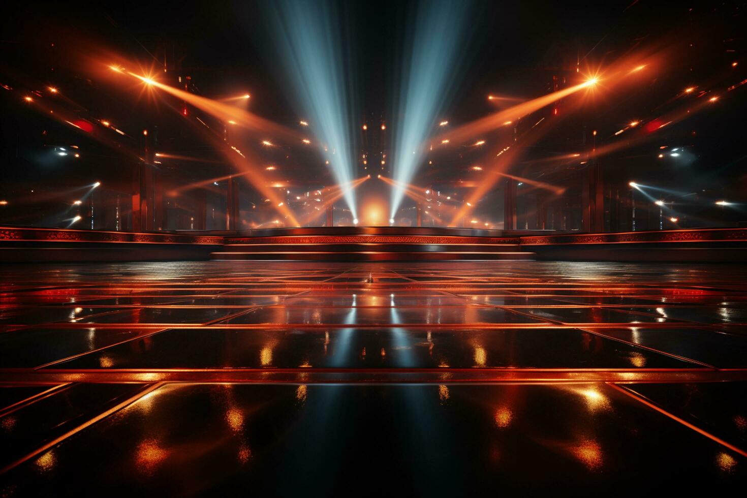 Ai Generaitve Backdrop With Illumination Of Red Spotlights For Flyers realistic image ultra hd high design photo