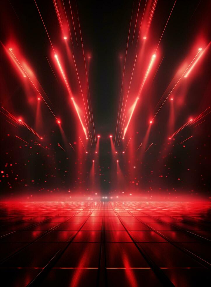Ai Generative Backdrop Red Spotlights For Flyers, Banner and Backgrounds realistic image ultra hd high design photo