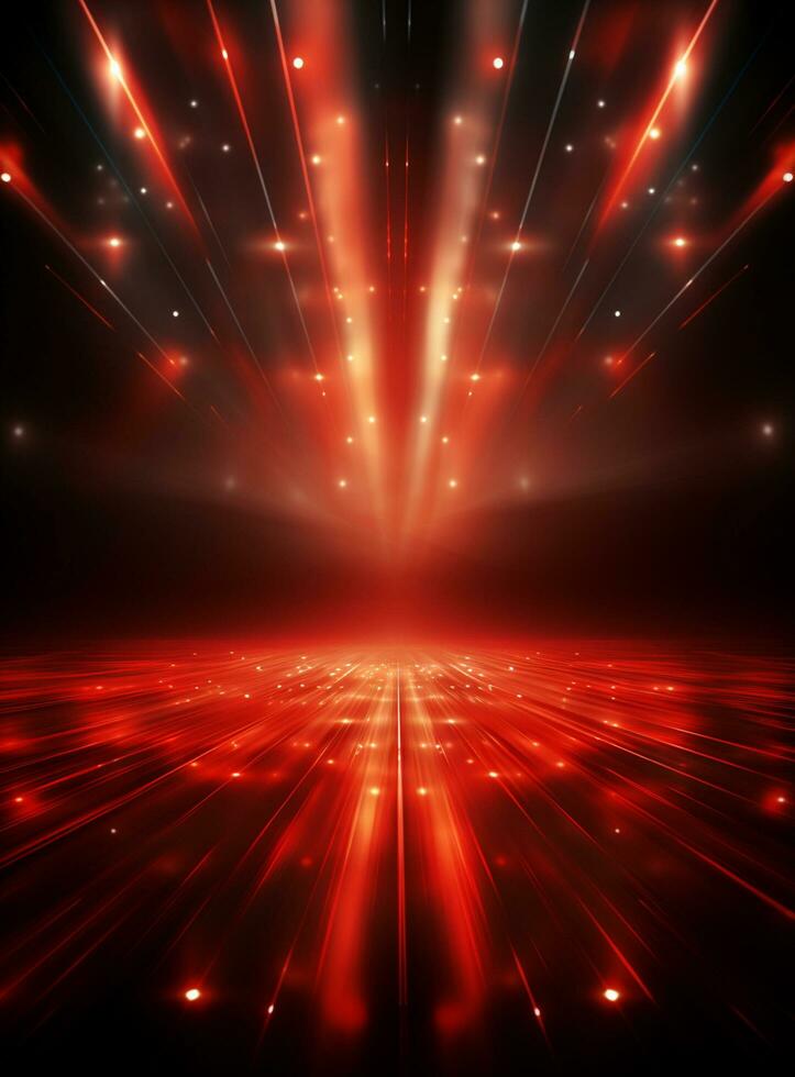 Ai Generative Backdrop Red Spotlights For Flyers, Banner and Backgrounds realistic image ultra hd high design photo