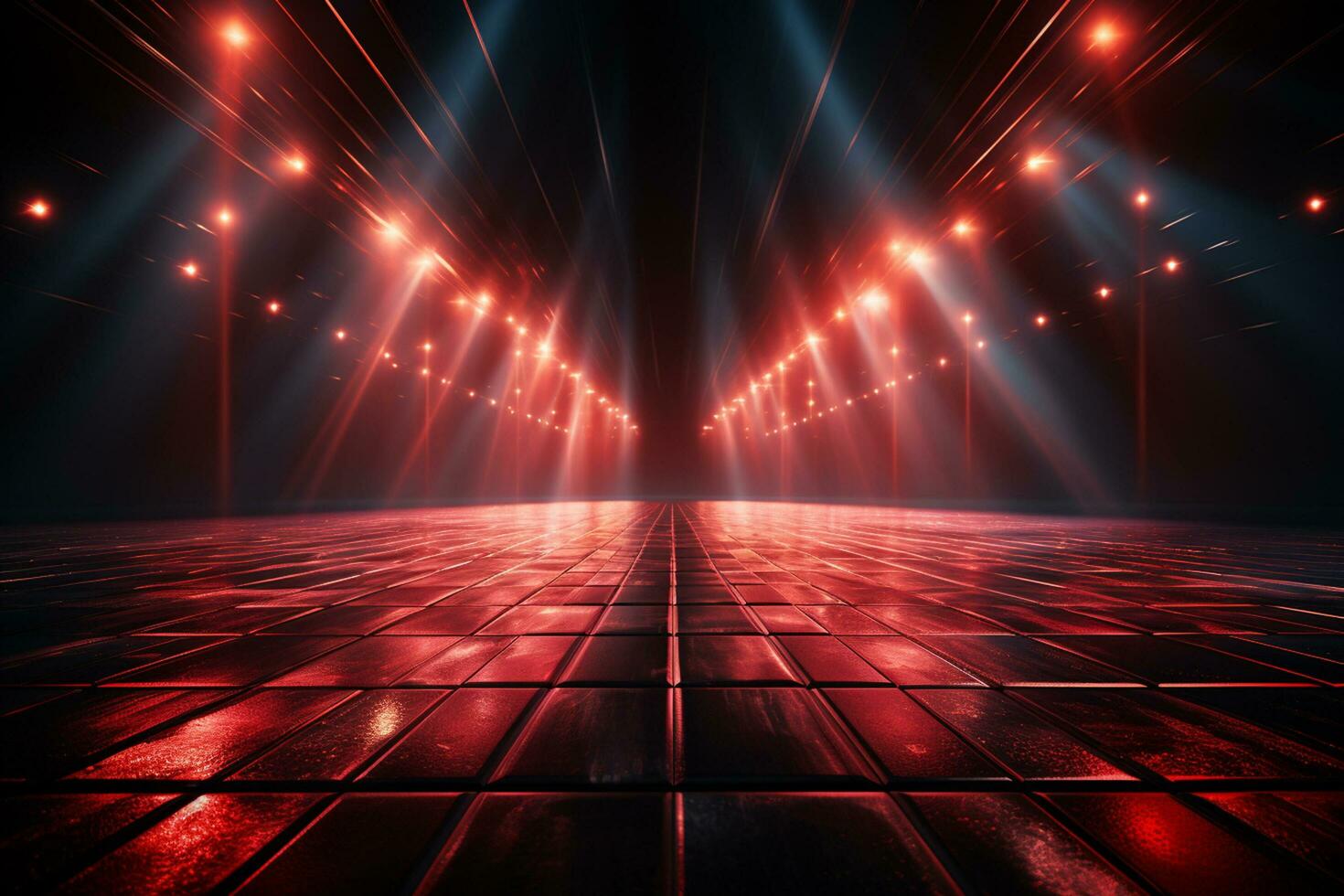 Ai Generaitve Backdrop With Illumination Of Red Spotlights For Flyers realistic image ultra hd high design photo