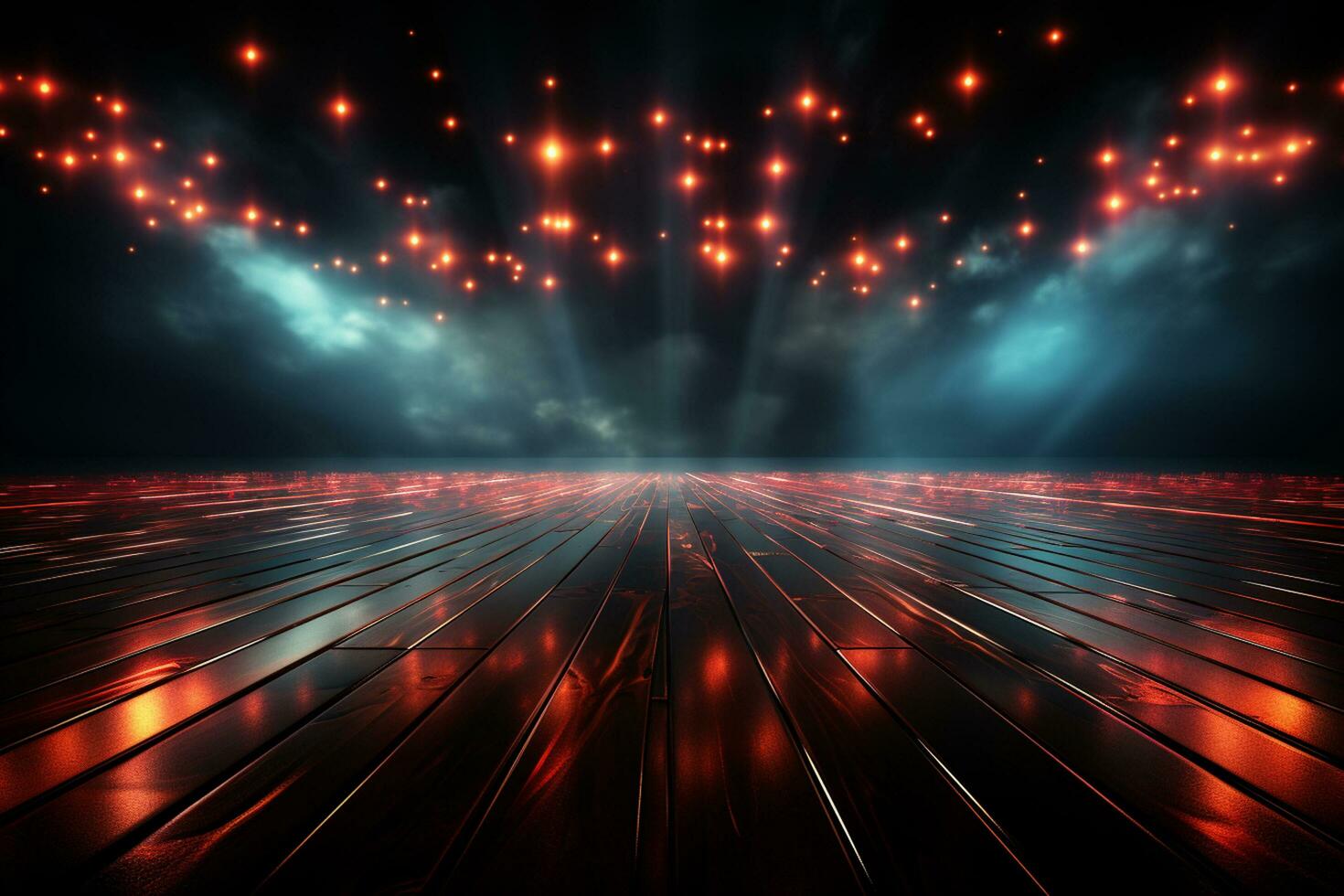 Ai Generaitve Backdrop With Illumination Of Red Spotlights For Flyers realistic image ultra hd high design photo