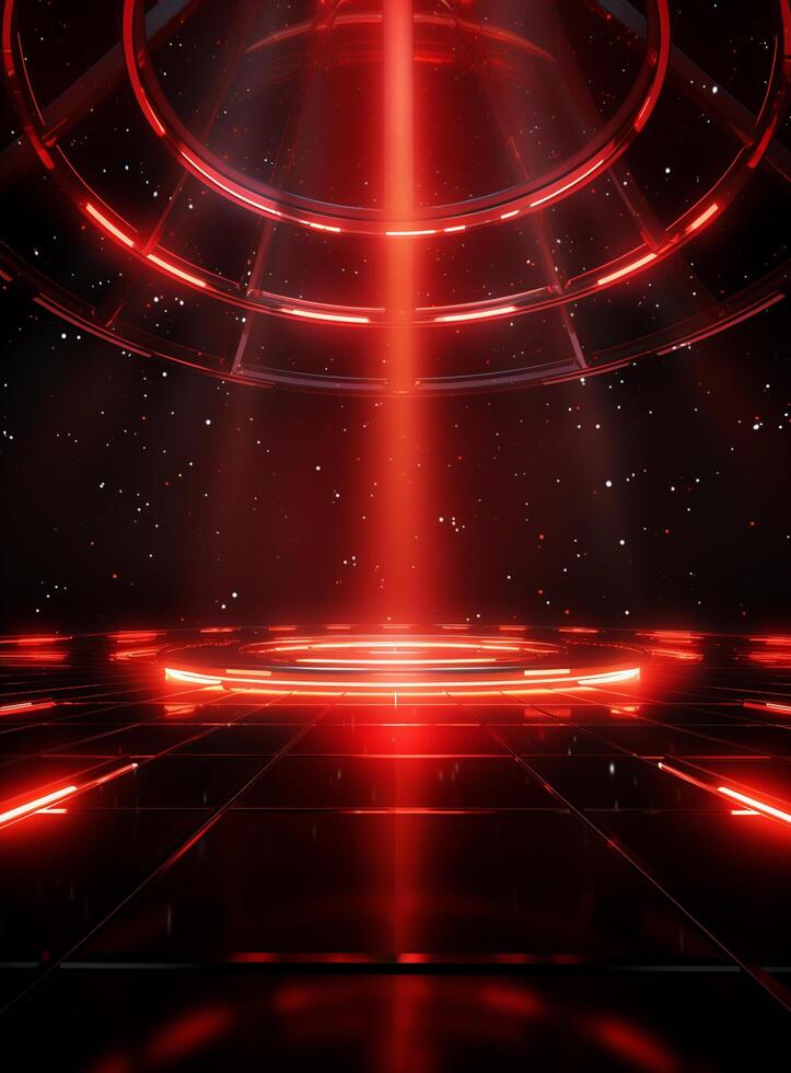 Ai Generative Backdrop Red Spotlights For Flyers, Banner and Backgrounds realistic image ultra hd high design photo