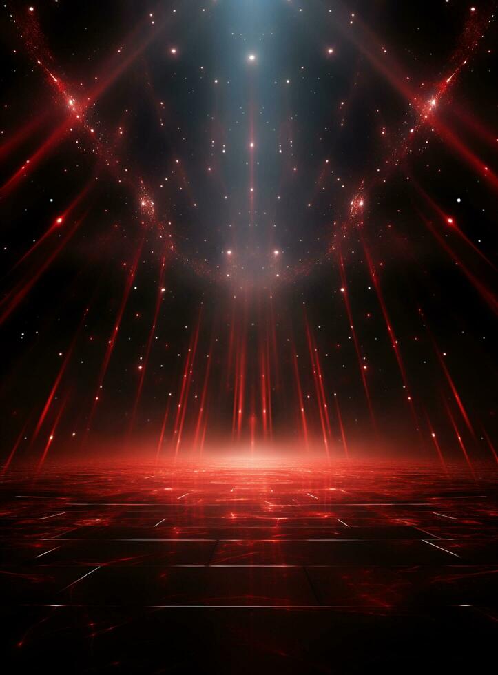 Ai Generative Backdrop Red Spotlights For Flyers, Banner and Backgrounds realistic image ultra hd high design photo