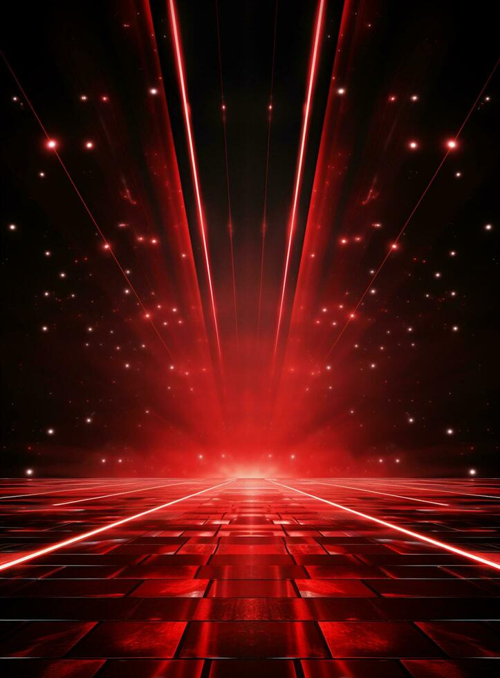 Ai Generative Backdrop Red Spotlights For Flyers, Banner and Backgrounds realistic image ultra hd high design photo