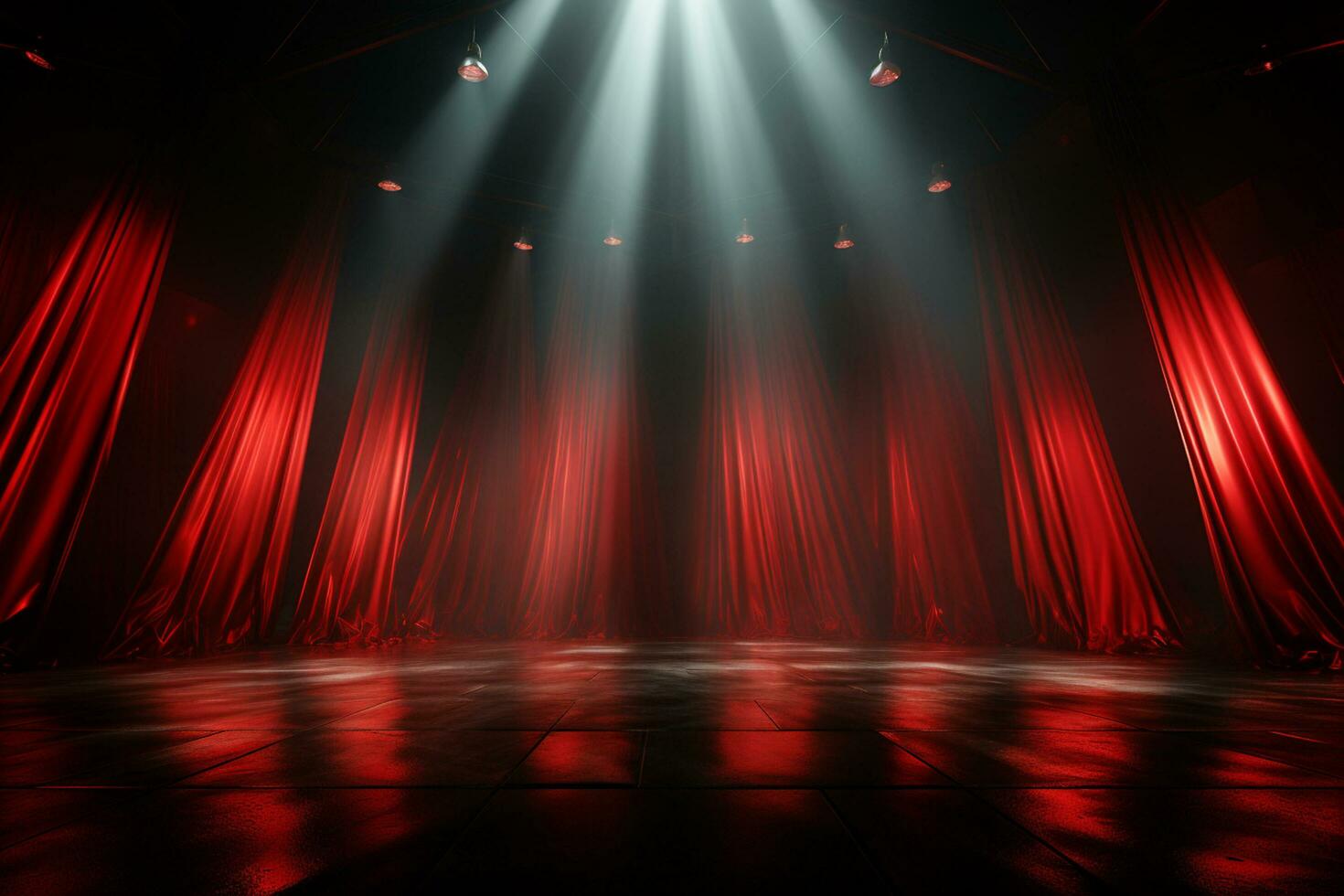 Ai Generaitve Backdrop With Illumination Of Red Spotlights For Flyers realistic image ultra hd high design photo