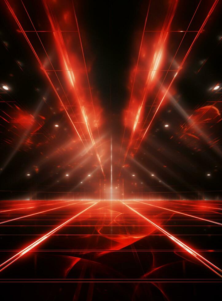 Ai Generative Backdrop Red Spotlights For Flyers, Banner and Backgrounds realistic image ultra hd high design photo