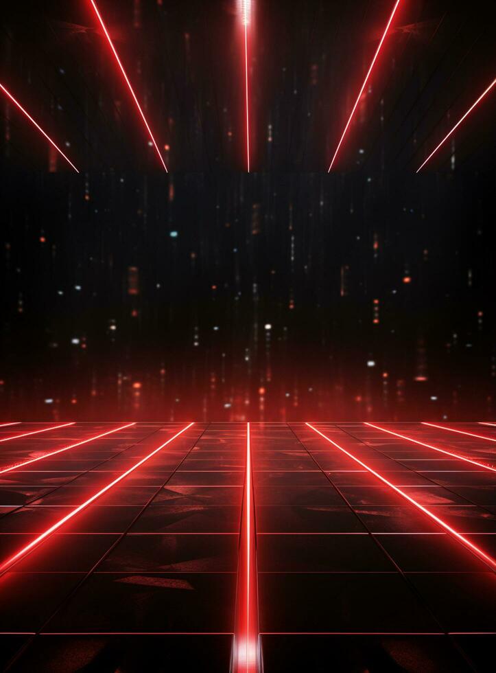 Ai Generative Backdrop Red Spotlights For Flyers, Banner and Backgrounds realistic image ultra hd high design photo