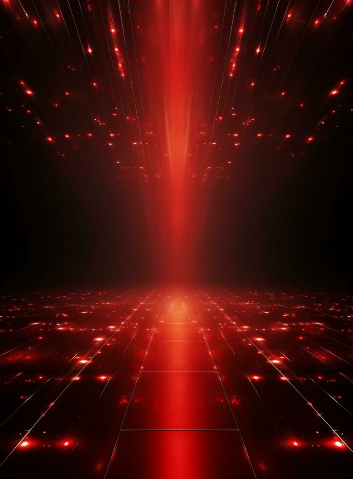 Ai Generative Backdrop Red Spotlights For Flyers, Banner and Backgrounds realistic image ultra hd high design photo