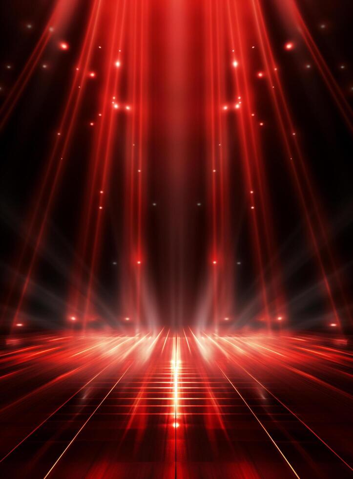 Ai Generative Backdrop Red Spotlights For Flyers, Banner and Backgrounds realistic image ultra hd high design photo
